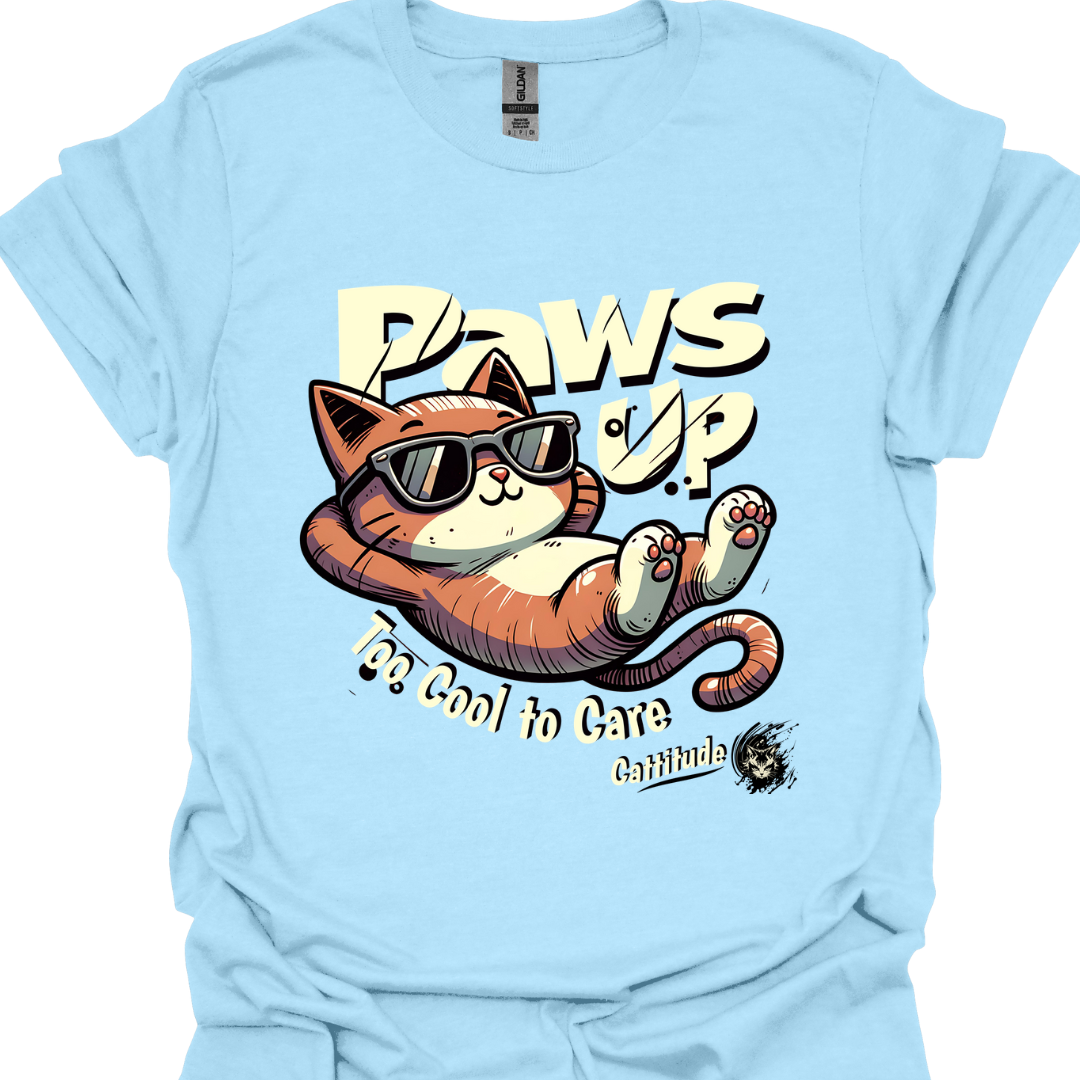 Orange Cat T-Shirt – "Too Cool to Care" Funny Cat Lover Gift Tee