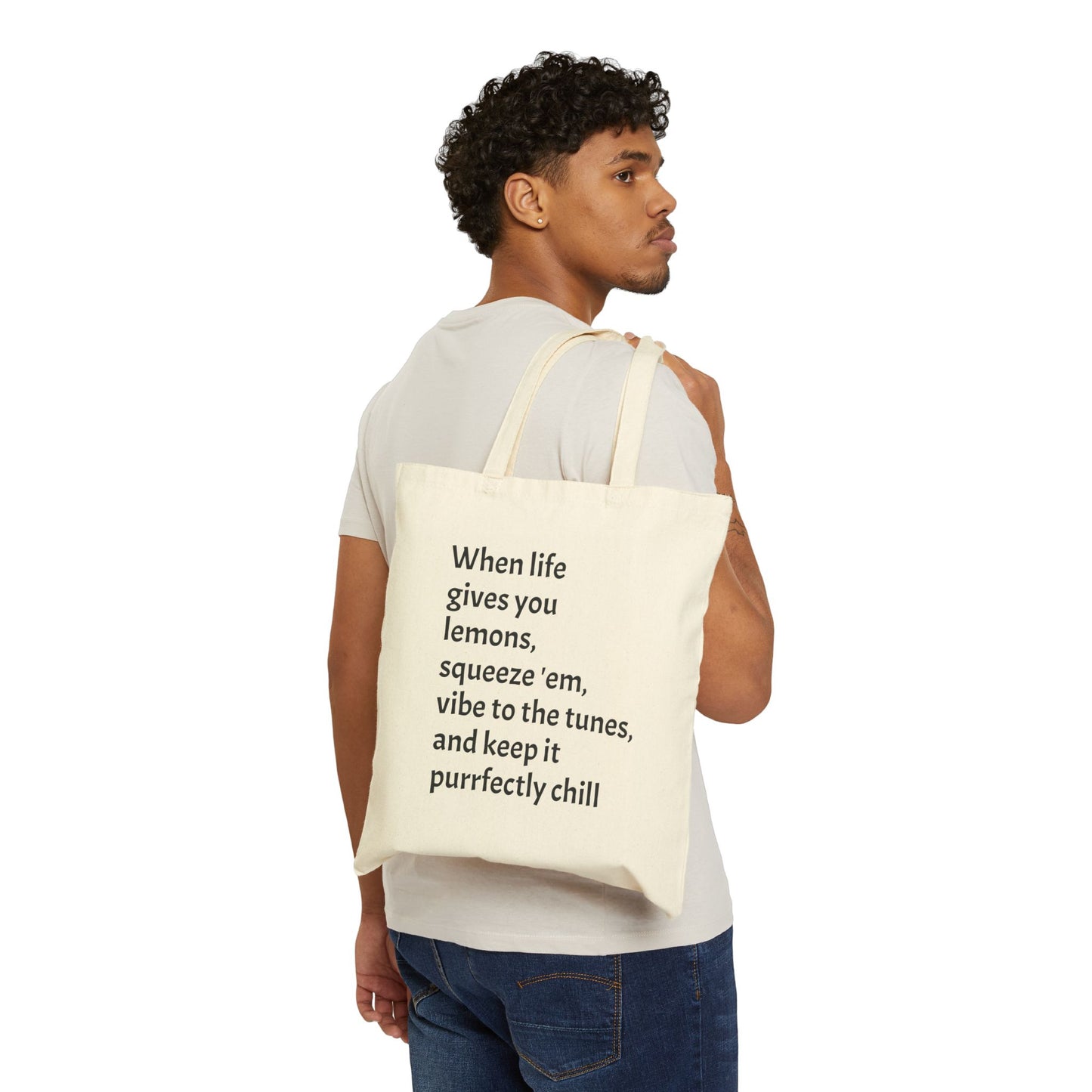 Cotton Canvas Tote Bag for Cat Lovers, Cat Mom Gift