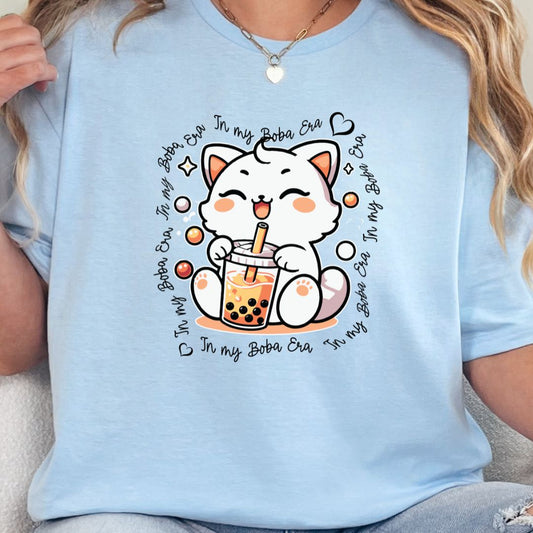In My Boba Era Cat T-Shirt: Perfect for Cat and Boba Lovers! 🐾