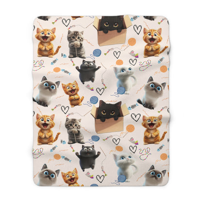Cat Lovers Sherpa Fleece Blanket Perfect Gift for Cat Enthusiast