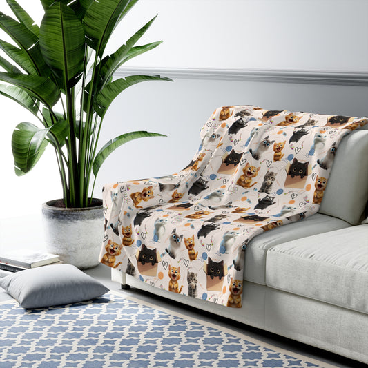 Cat Lovers Sherpa Fleece Blanket Perfect Gift for Cat Enthusiast