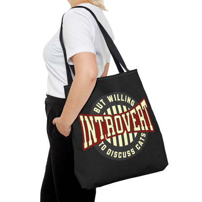 Cat Lover Tote Bag - Introvert But Willing to Discuss Cats