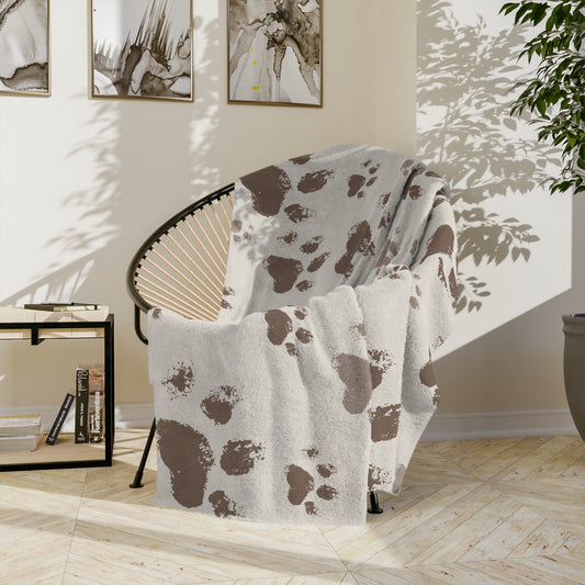 Velveteen Blanket - Soft Paw Print Blanket – Cozy & Plush for Cat Lovers