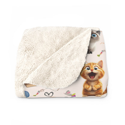 Cat Lovers Sherpa Fleece Blanket Perfect Gift for Cat Enthusiast