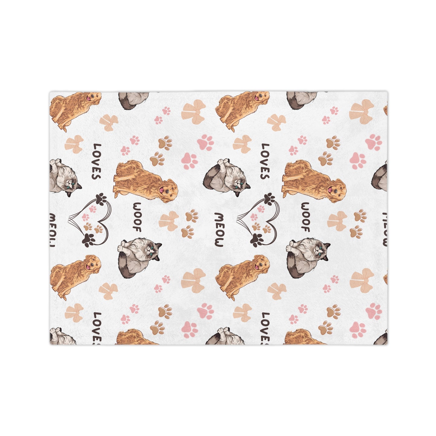 Ragdoll and Golden Retriever Pattern Design Blanket – Cozy Comfort for Dog and Cat Lovers