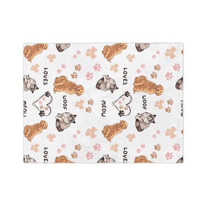 Ragdoll and Golden Retriever Pattern Design Blanket – Cozy Comfort for Dog and Cat Lovers
