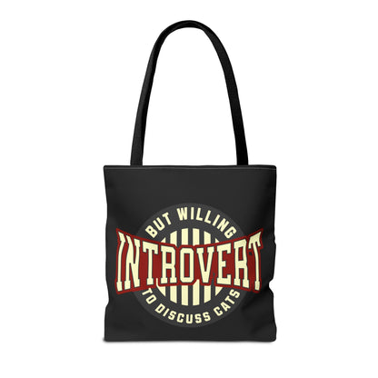 Cat Lover Tote Bag - Introvert But Willing to Discuss Cats