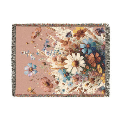 Floral Woven Blanket | Floral Throw for Nature Lovers