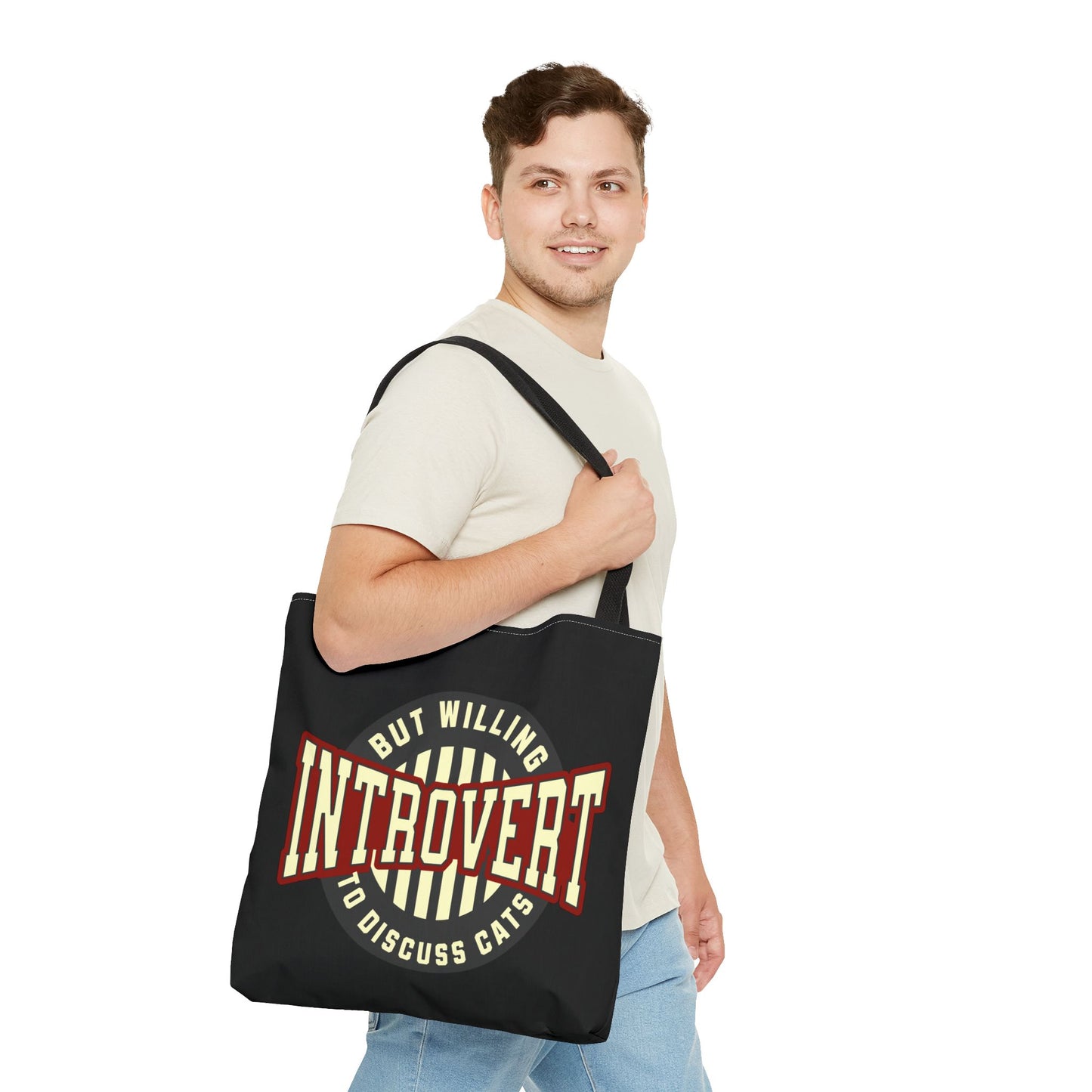 Cat Lover Tote Bag - Introvert But Willing to Discuss Cats