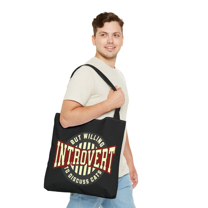 Cat Lover Tote Bag - Introvert But Willing to Discuss Cats