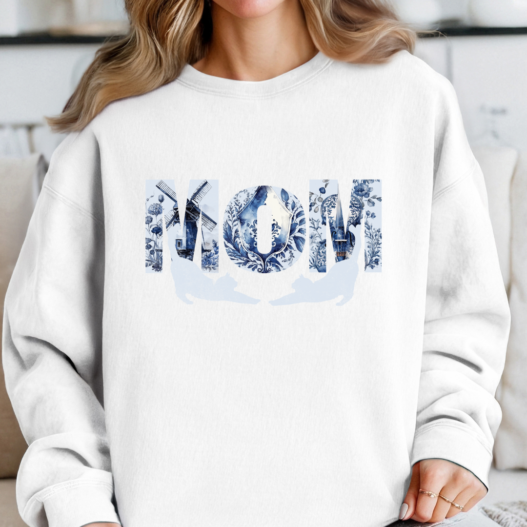Cat Lover Sweatshirt - MOM Cat Silhouette – Cozy & Stylish for Cat Moms
