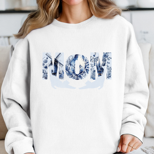 Cat Lover Sweatshirt - MOM Cat Silhouette – Cozy & Stylish for Cat Moms