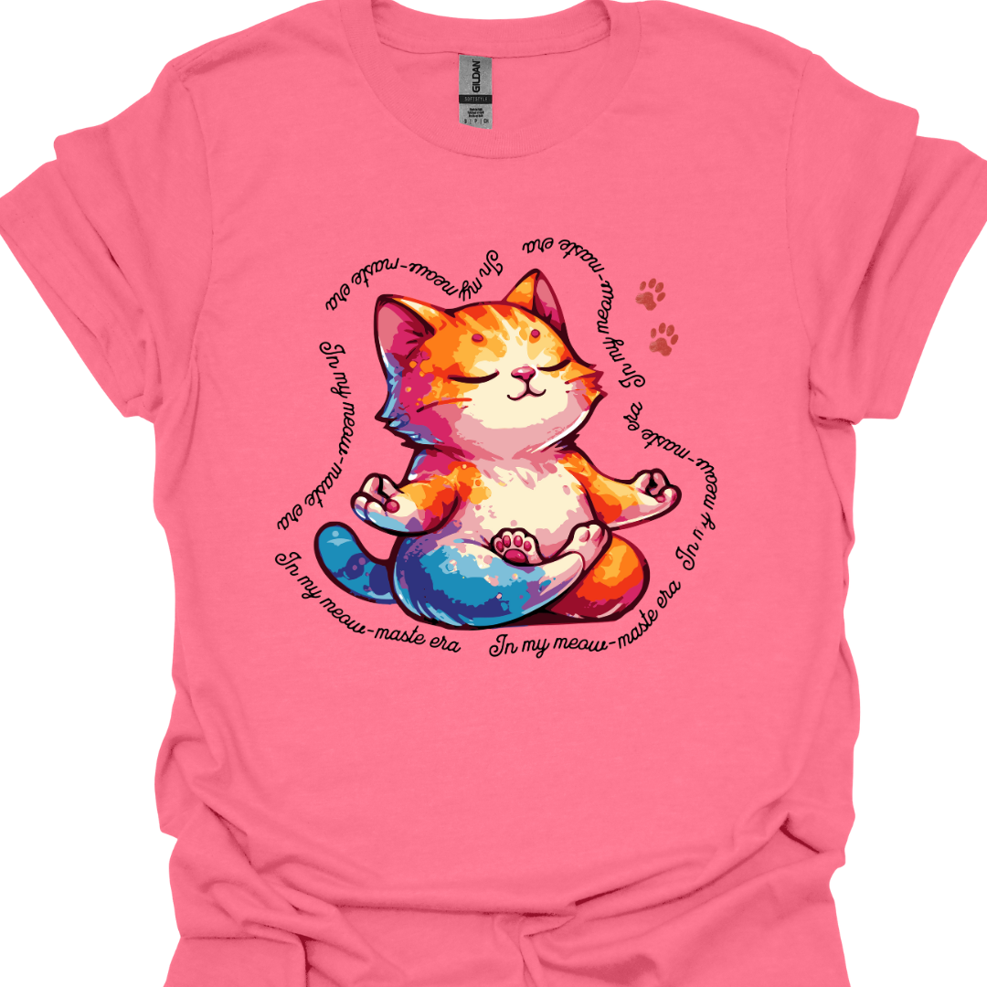In My Meow-Maste Era Cat Yoga T-Shirt – Whimsical Design for Cat Lovers