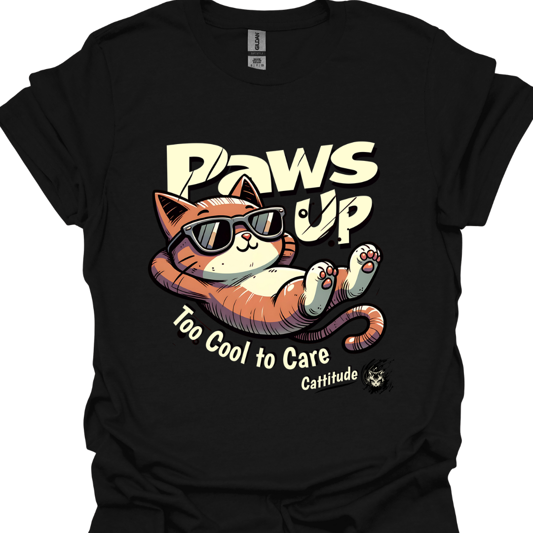 Orange Cat T-Shirt – "Too Cool to Care" Funny Cat Lover Gift Tee