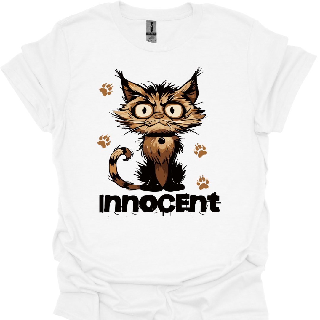Innocent Cat T-Shirt – Design for Bold Cat Lovers | Unisex Tee