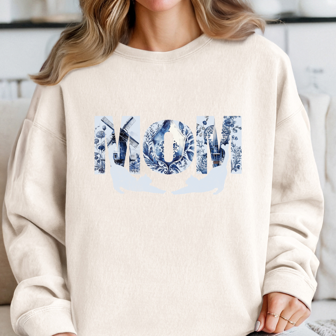 Cat Lover Sweatshirt - MOM Cat Silhouette – Cozy & Stylish for Cat Moms