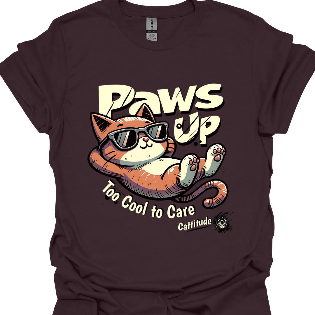 Orange Cat T-Shirt – "Too Cool to Care" Funny Cat Lover Gift Tee
