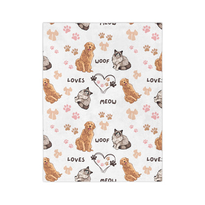 Ragdoll and Golden Retriever Pattern Design Blanket – Cozy Comfort for Dog and Cat Lovers