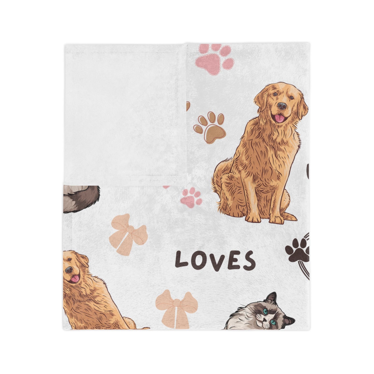 Ragdoll and Golden Retriever Pattern Design Blanket – Cozy Comfort for Dog and Cat Lovers