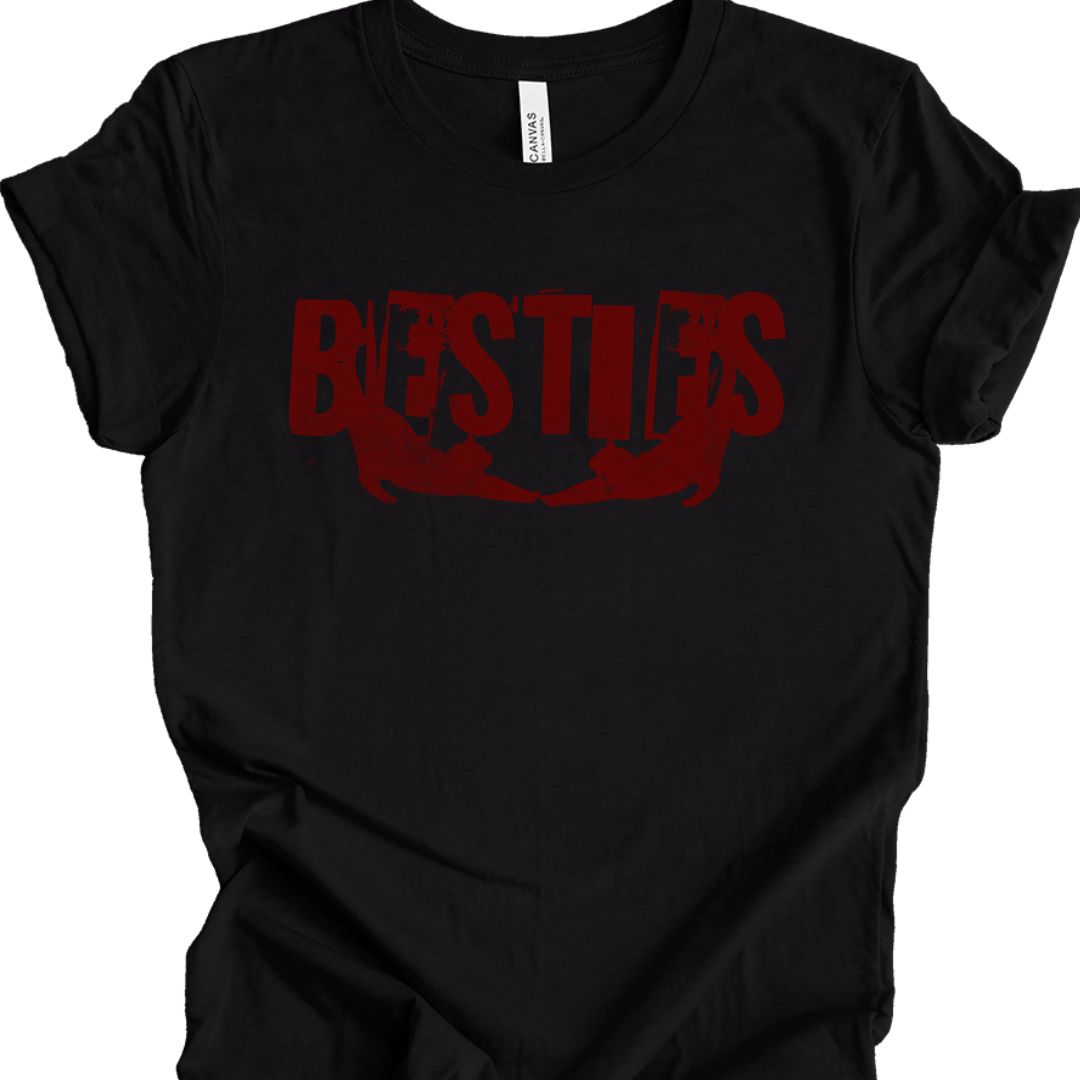 Cat Lover T-Shirt - Besties Tee – Adorable Two Cat Silhouettes Design | Cute Gift for Cat Lovers