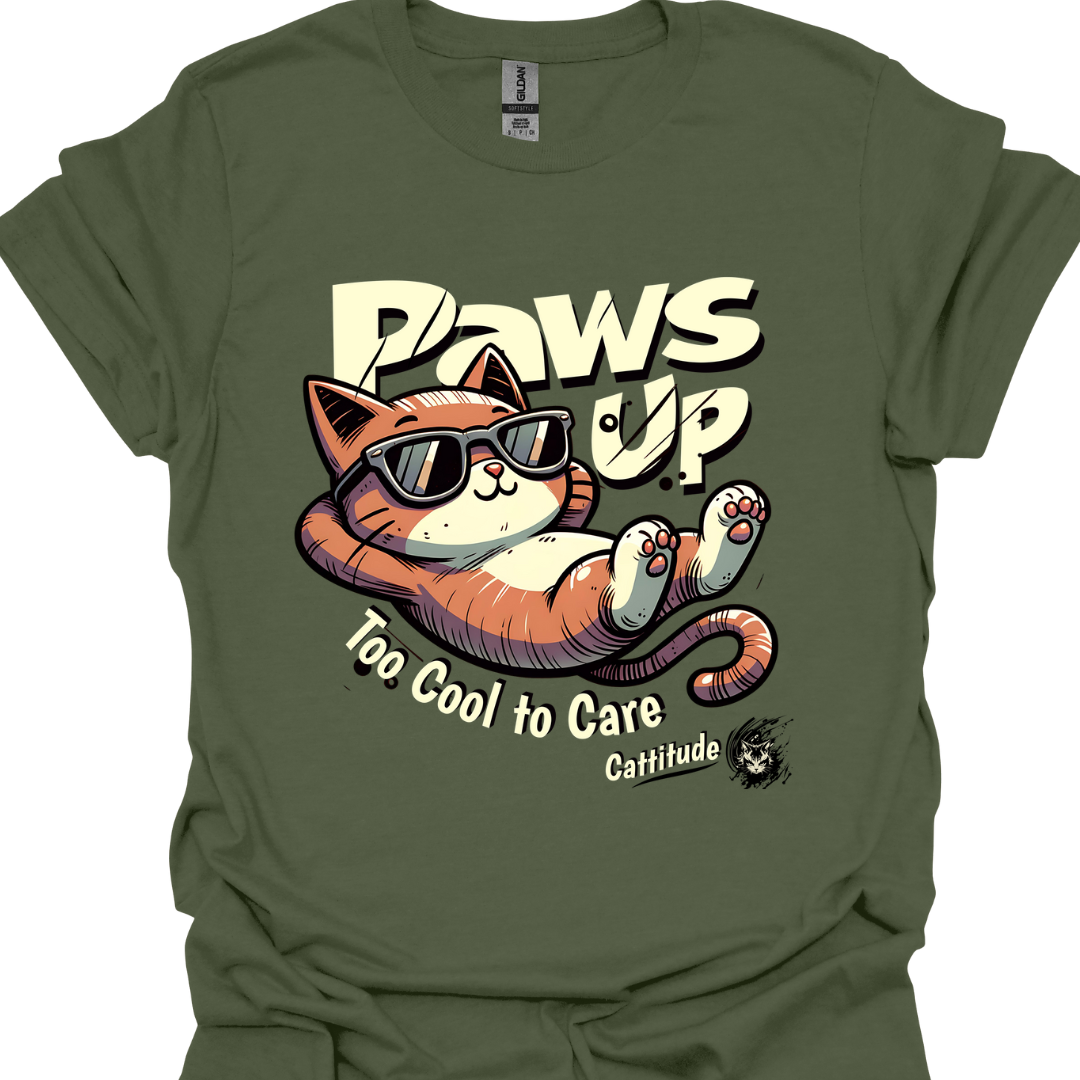 Orange Cat T-Shirt – "Too Cool to Care" Funny Cat Lover Gift Tee