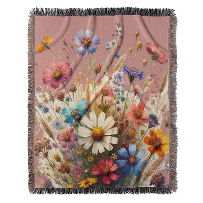 Floral Woven Blanket | Floral Throw for Nature Lovers