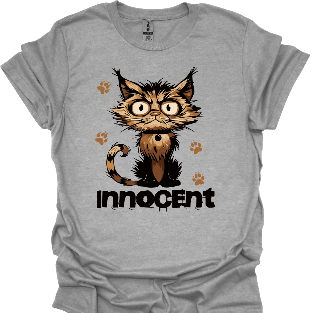 Innocent Cat T-Shirt – Design for Bold Cat Lovers | Unisex Tee