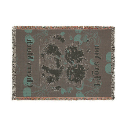 "Love You Cherry Much" Woven Cat Blanket – Cozy & Whimsical Home Accent