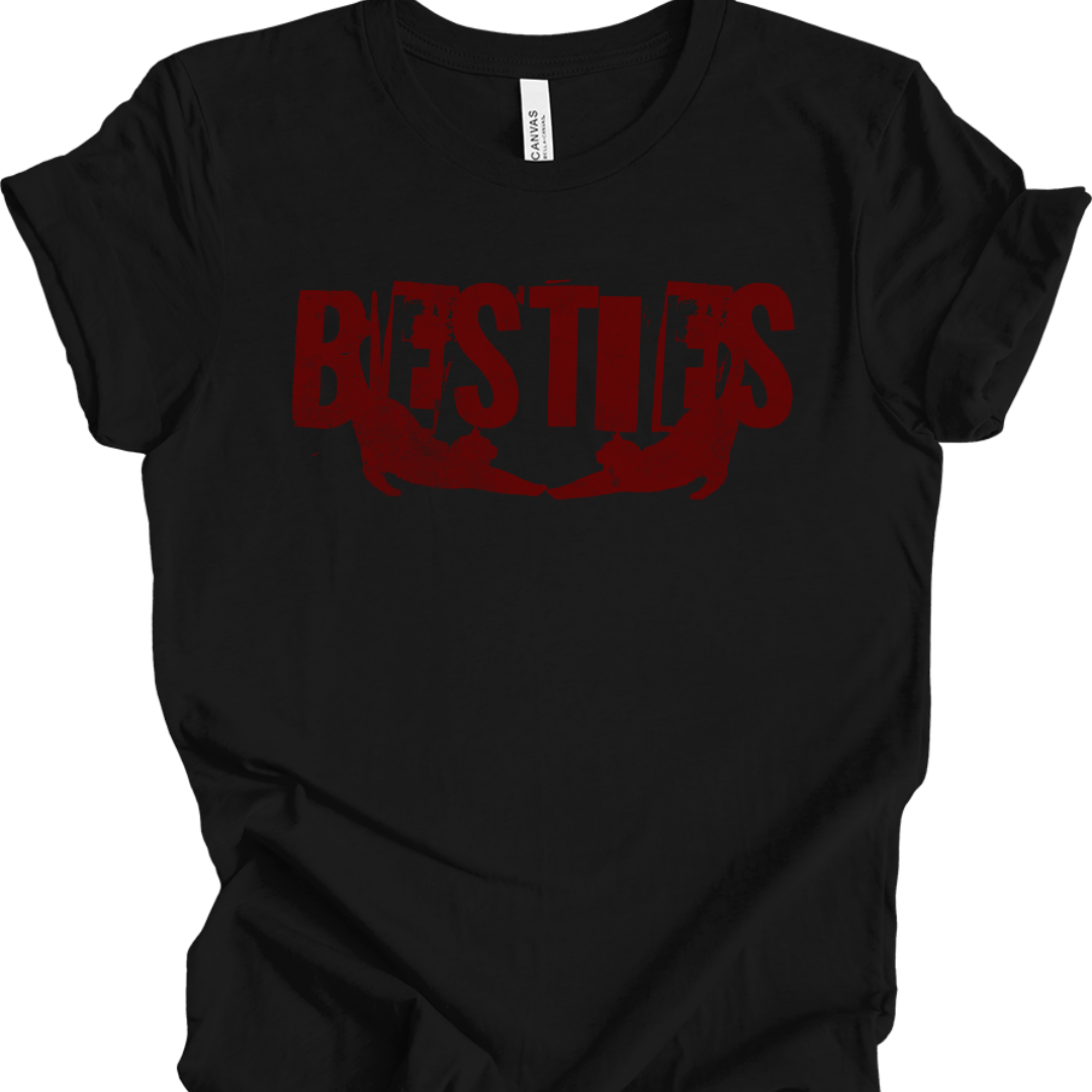 Cat Lover T-Shirt - Besties Tee – Adorable Two Cat Silhouettes Design | Cute Gift for Cat Lovers