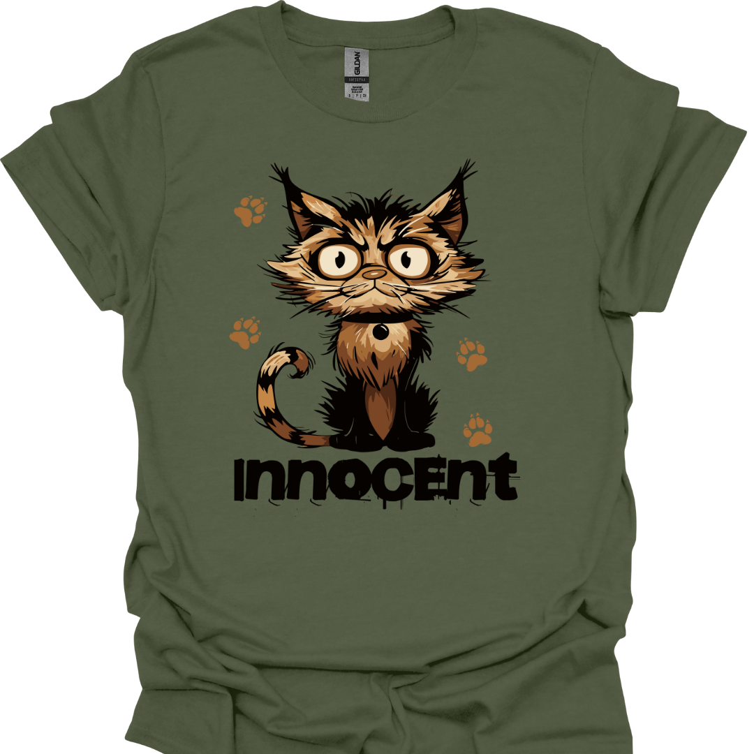 Innocent Cat T-Shirt – Design for Bold Cat Lovers | Unisex Tee