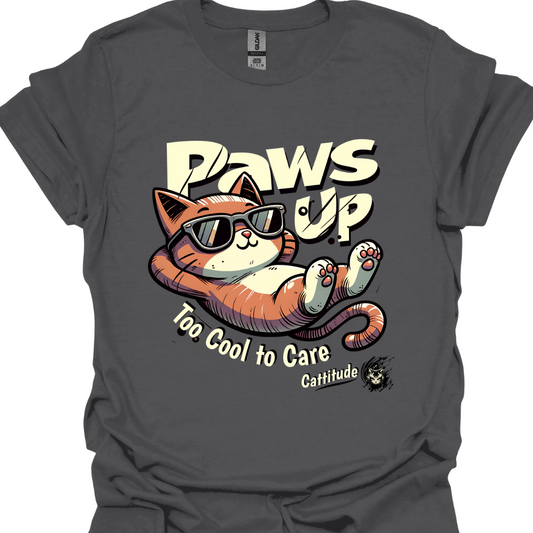 Orange Cat T-Shirt – "Too Cool to Care" Funny Cat Lover Gift Tee