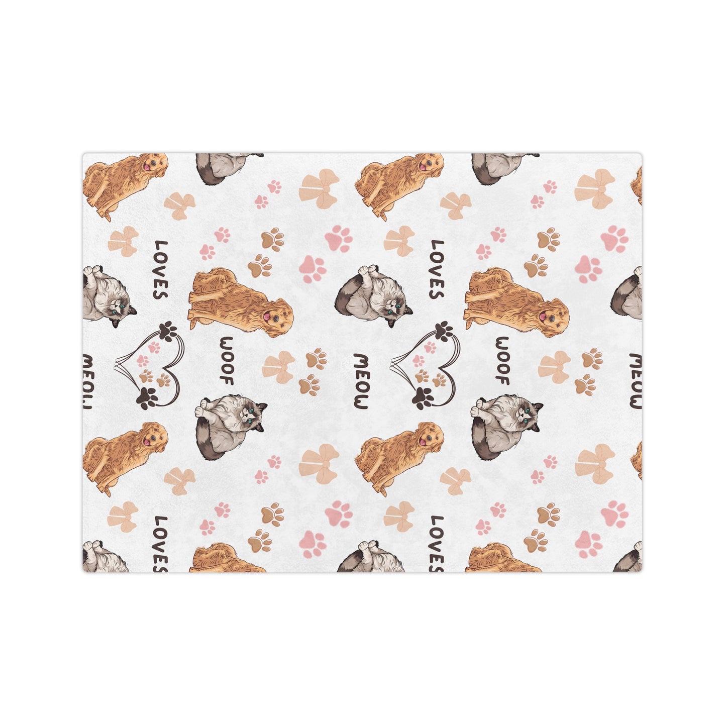 Ragdoll and Golden Retriever Pattern Design Blanket – Cozy Comfort for Dog and Cat Lovers