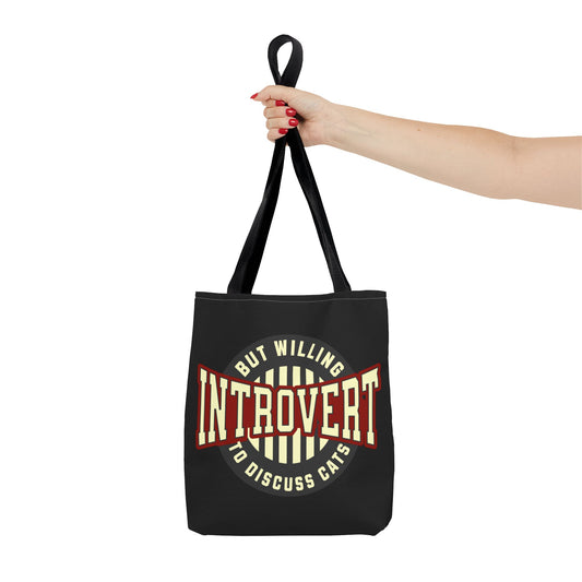 Cat Lover Tote Bag - Introvert But Willing to Discuss Cats