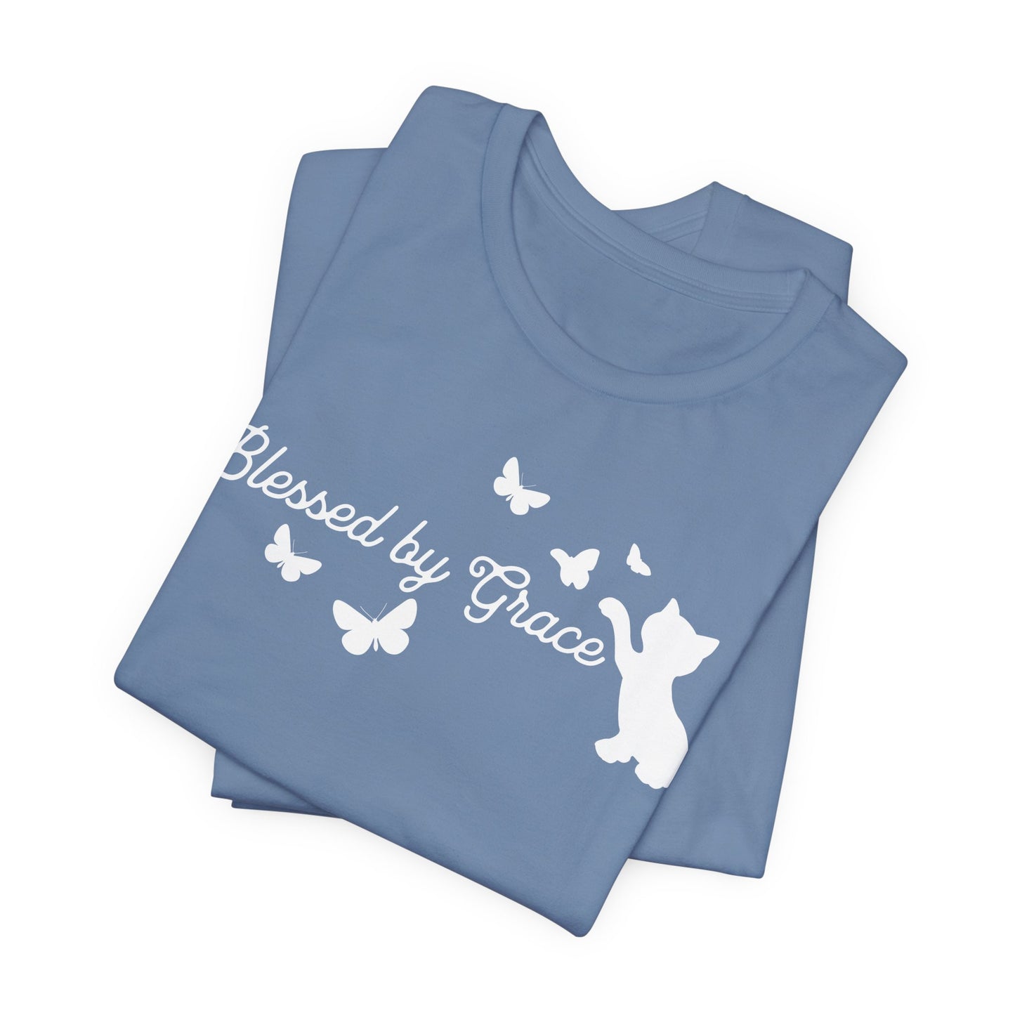 Blessed by Grace Cat Lover T-Shirt – Stylish & Positive Feline Fashion
