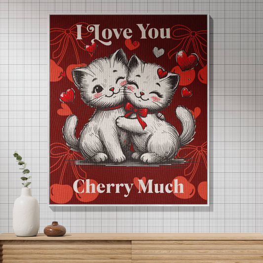 "Love You Cherry Much" Woven Cat Blanket – Cozy & Whimsical Home Accent