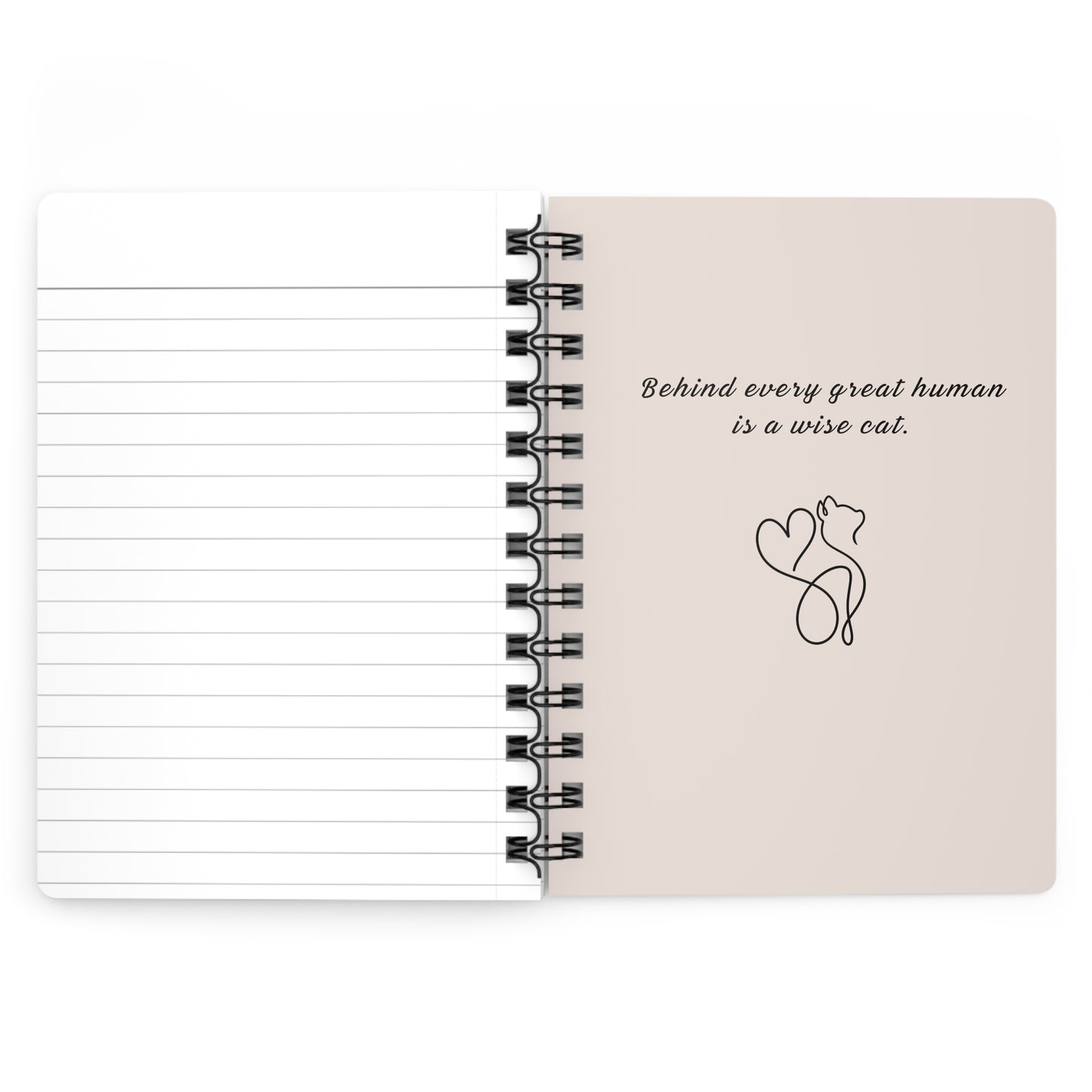 Whiskered Wisdom Journal - Cat-Themed Spiral Notebook, 150 Lined Pages, Perfect Gift for Cat Lovers