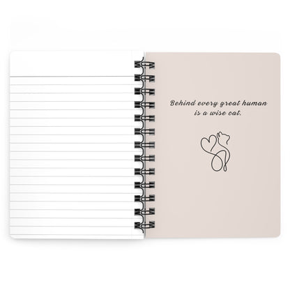 Whiskered Wisdom Journal - Cat-Themed Spiral Notebook, 150 Lined Pages, Perfect Gift for Cat Lovers