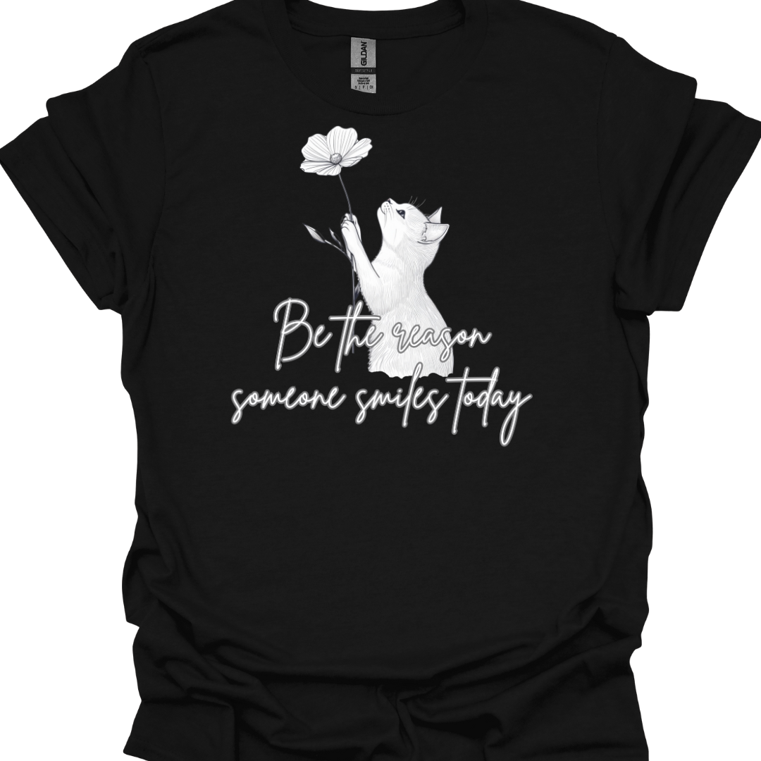 Cat Lover T-Shirt – Be the Reason Someone Smiles Today | Cute, Positive & Uplifting Cat Tee