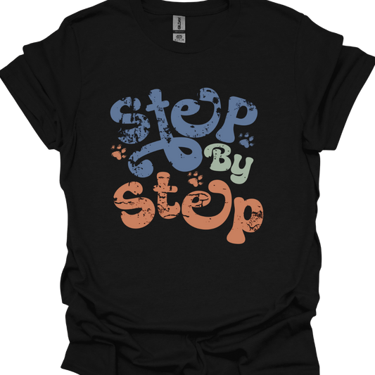 Step by Step Paw Print T-Shirt – Cute & Playful Design for Cat Lovers | Unisex Tee